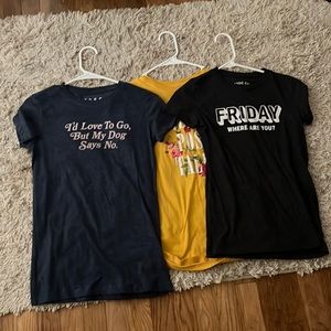 I have a three pack with shirts that are all from AéRopostale